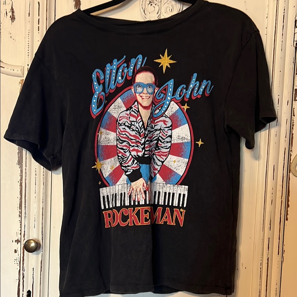 Elton John Graphic Tee - Black
